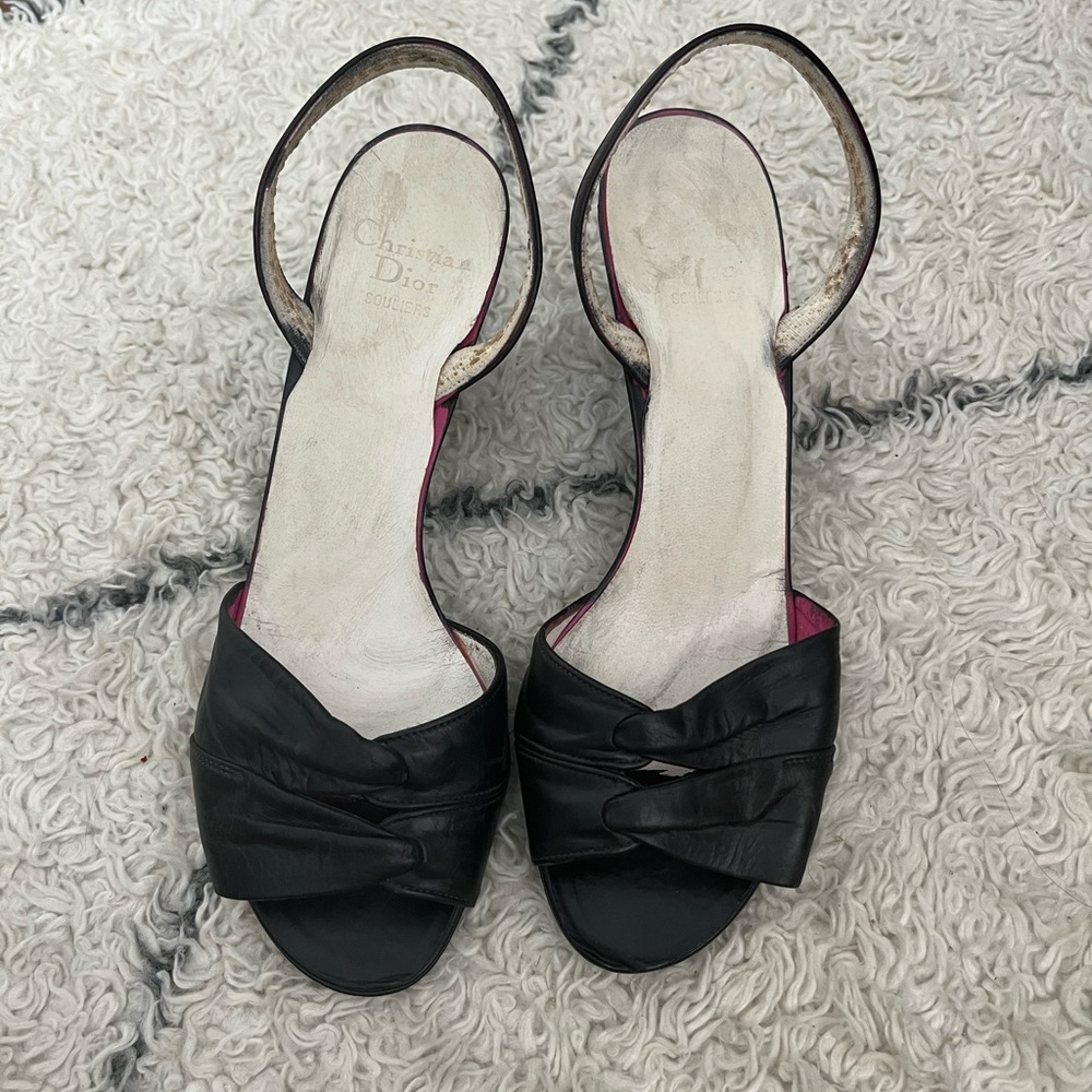 Dior Black Leather Heels